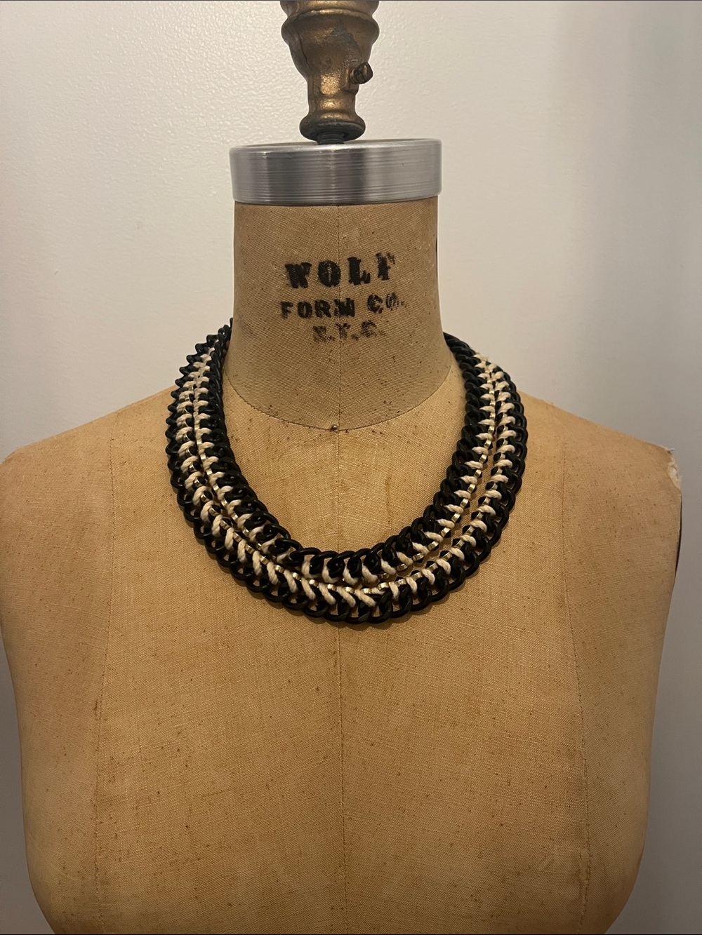 Vintage Banana Republic Chunky black and gold necklace